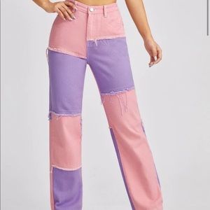 Color block jeans
